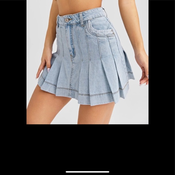 High Waisted Skirt Denim - Picture 2 of 3